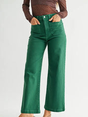 Meredith Wide Leg Green Jeans