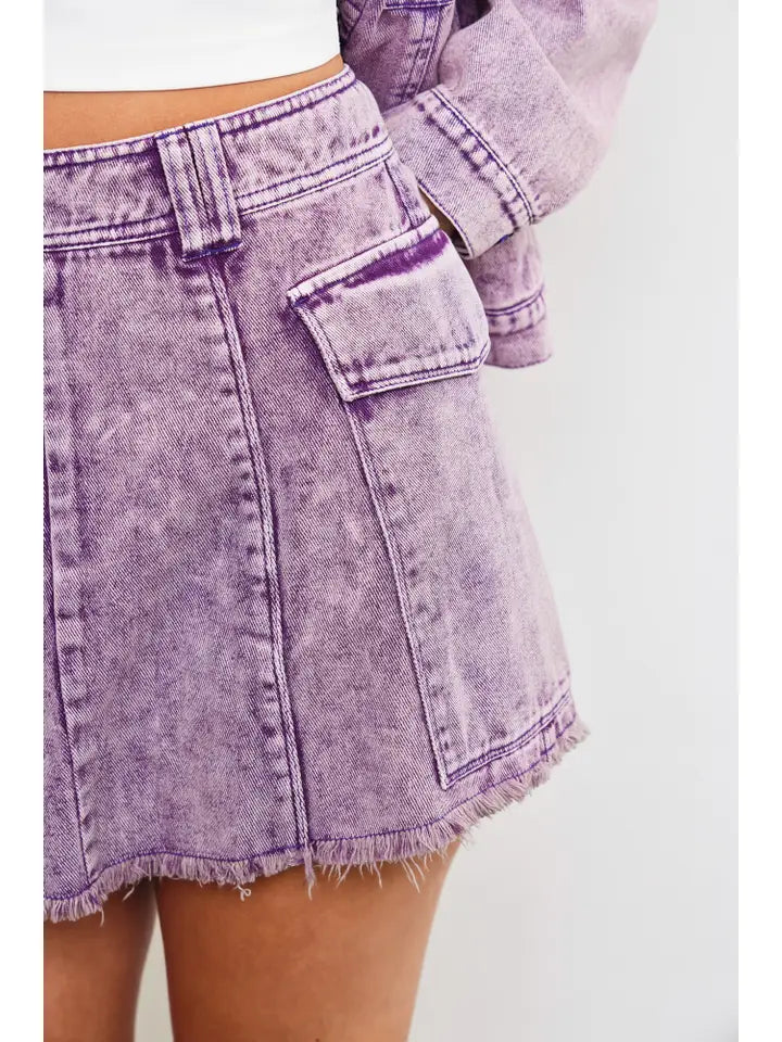 Purple Denim Skort