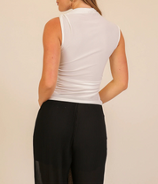 The Madison Drape Tank Top Ivory