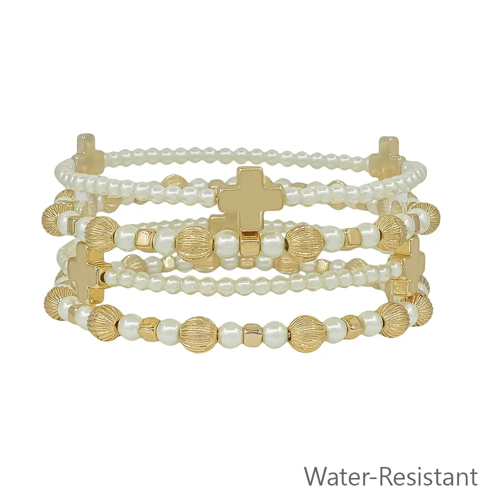 Faithful Pearl Bracelet Stack