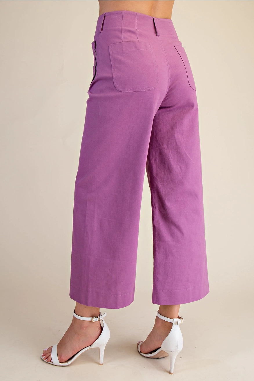 Colette Scallop Pocket Wide-Leg Pant