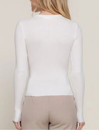 Alissa Off White Ribbed Sweater Top