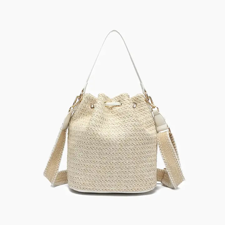 Harmony Straw Bucket Crossbody Bag