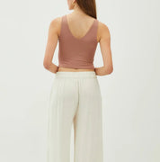 Refined V Crop Tank Top Mocha