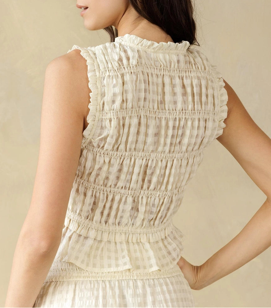 La Crème Smocked Blouse