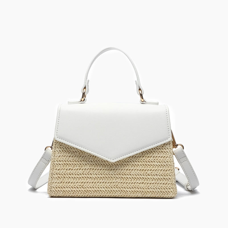 Sunny Straw Overflap Crossbody Bag