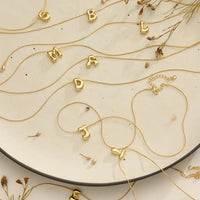 Bella 18K Gold Dipped Bubble Initial Necklace