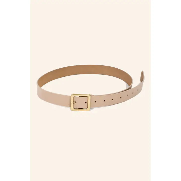 Faux Leather Square Belt