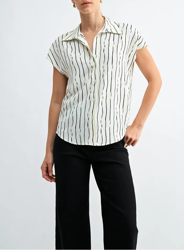 City Line Button Blouse