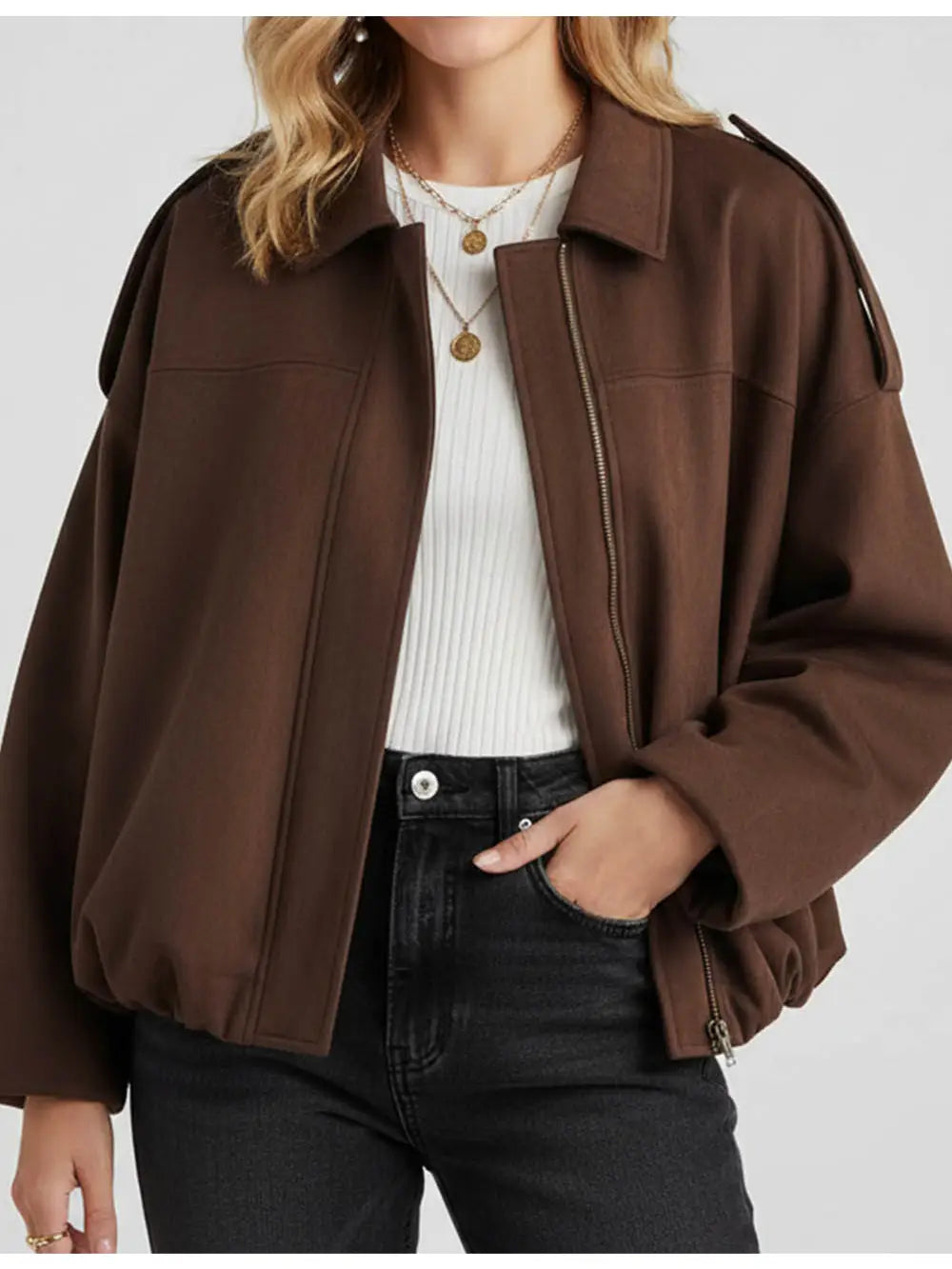 Raya Suede Bomber Jacket