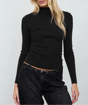 The Kendall Mock Neck Black