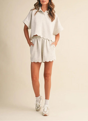 Scallop Knit Duo Set
