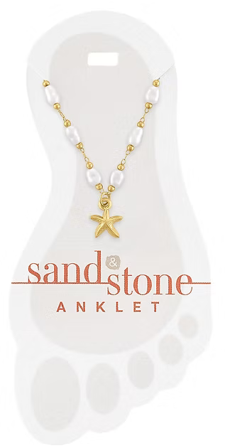 Sand & Stone Anklets: Gold Starfish & Pearls Sand & Stone Anklet