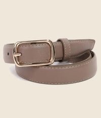 Rectangle Buckle Leather Belt