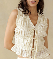 La Crème Smocked Blouse