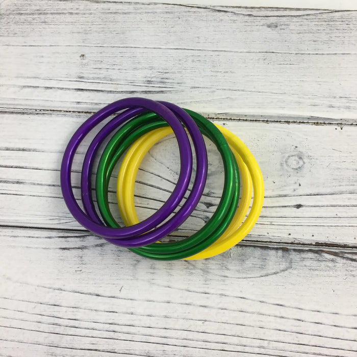 Mardi Gras Bangle Bracelet Set