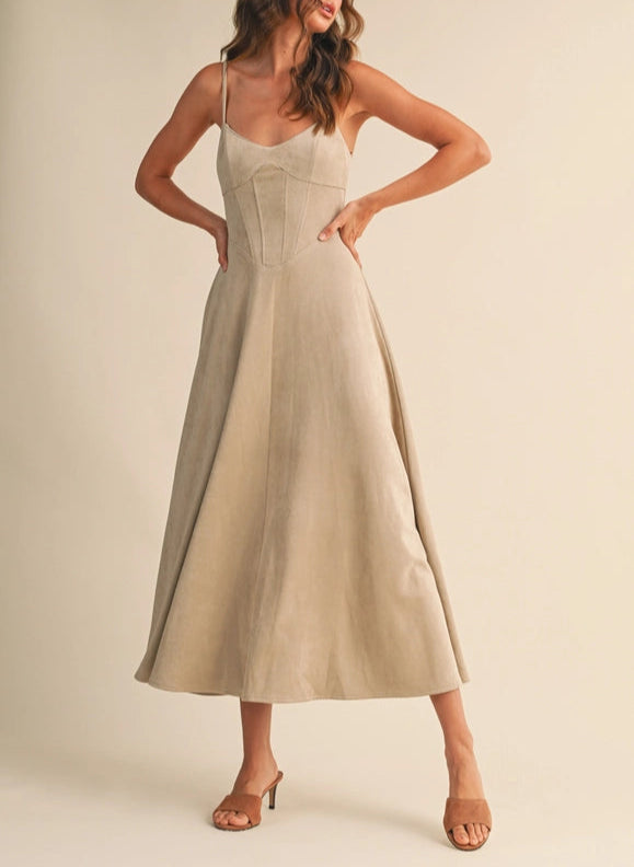 Addison Suede Midi Dress