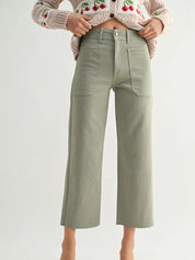 Olive HR utility Wide Leg Jean