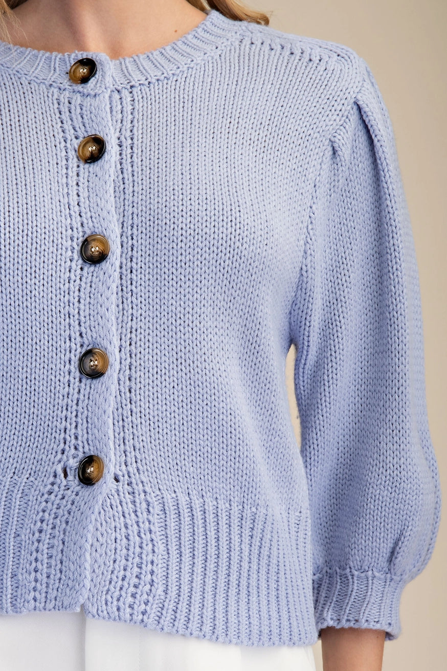 Sweet Bloom Sweater Top Blue