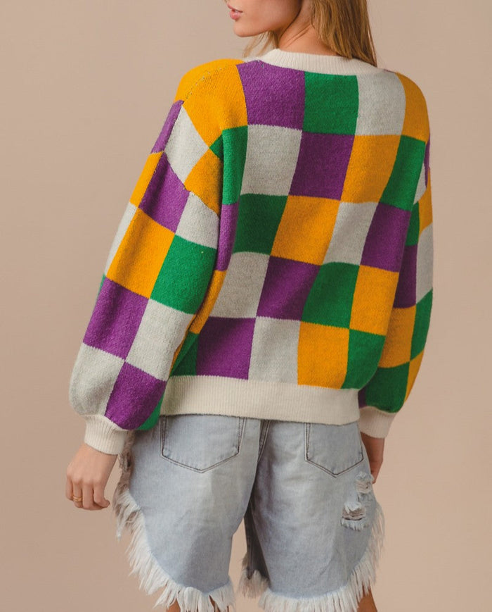 MG Checker Sweater Top