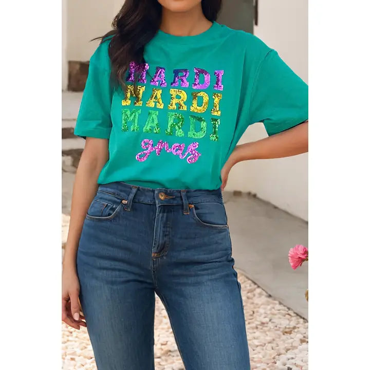 MG Sequin Letter Graphic Tee