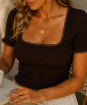 The Chloe Lace Trim Top