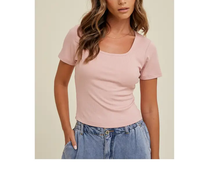 Ribbed Padded Crop Knit Top