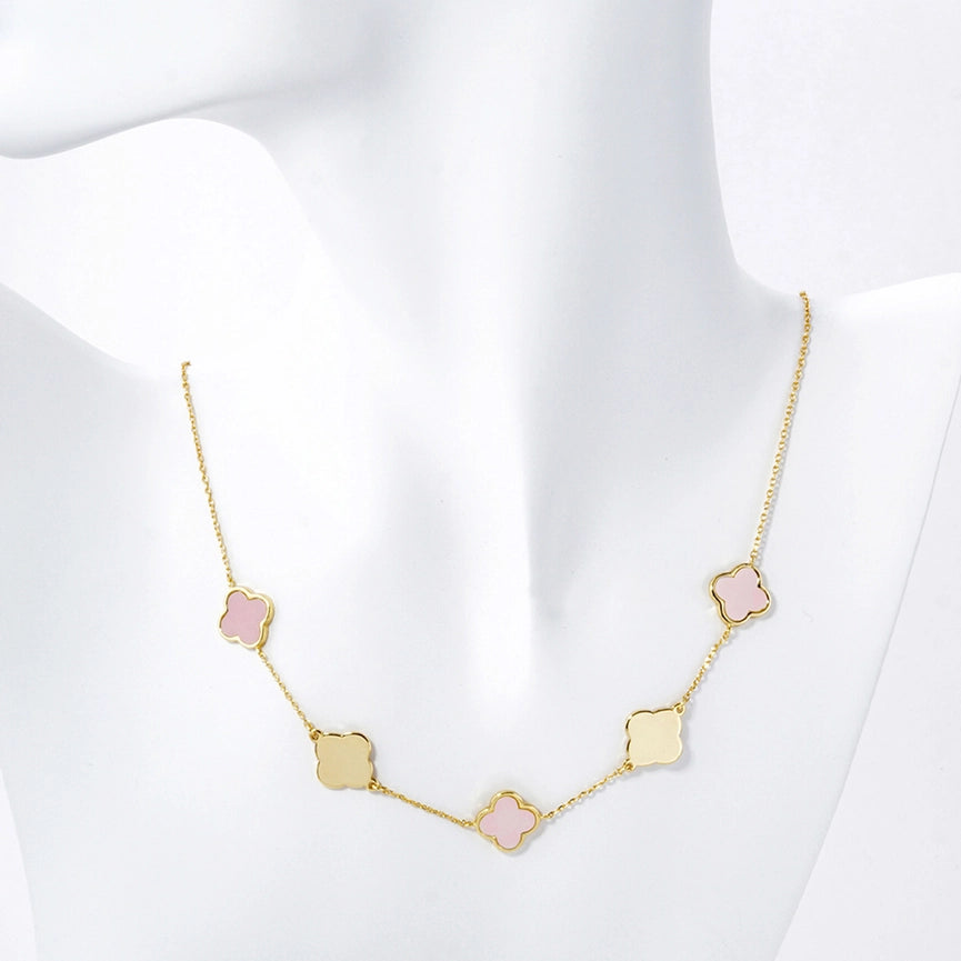 Gold Dipped Quatrefoil Necklace