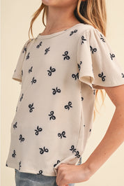Sweet Bow Tween Flutter Top