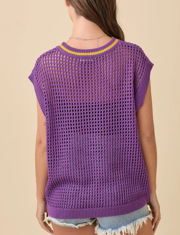 Crochet Game Day Knit Top