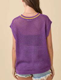 Crochet Game Day Knit Top