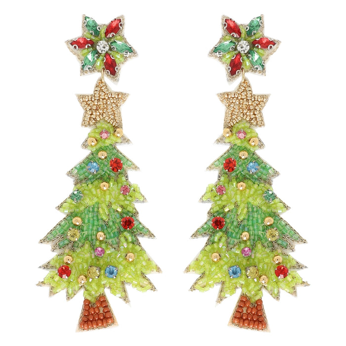 Christmas Tree Jeweled Earrings