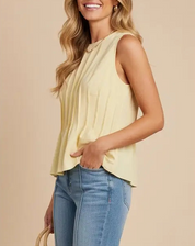 Celina Sculpted Yellow Peplum Top