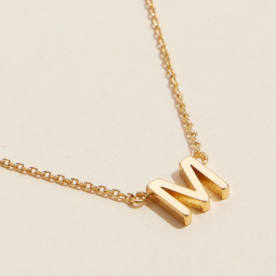 Gold Dipped Initial Letter Necklace