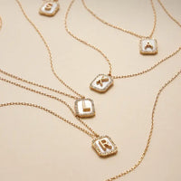 Shelly Initial Charm Necklace