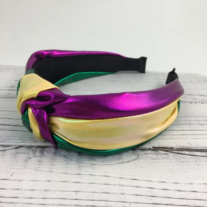 Mardi Gras Metallic Knot Headband