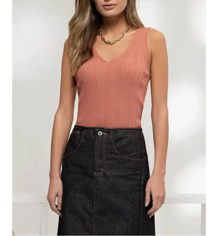 Louise V Neck Knit Top