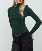 The Kendall Mock Neck Hunter Green