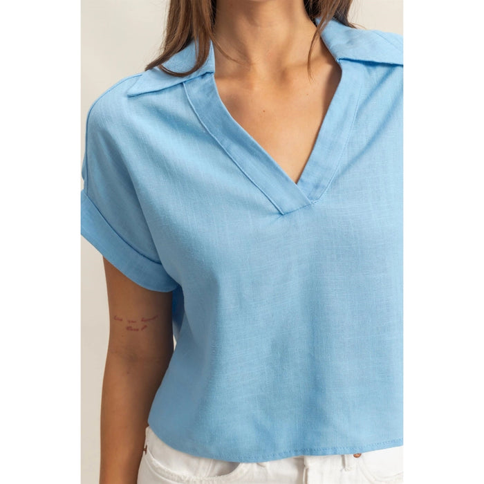 Adeline Linen Crop Top