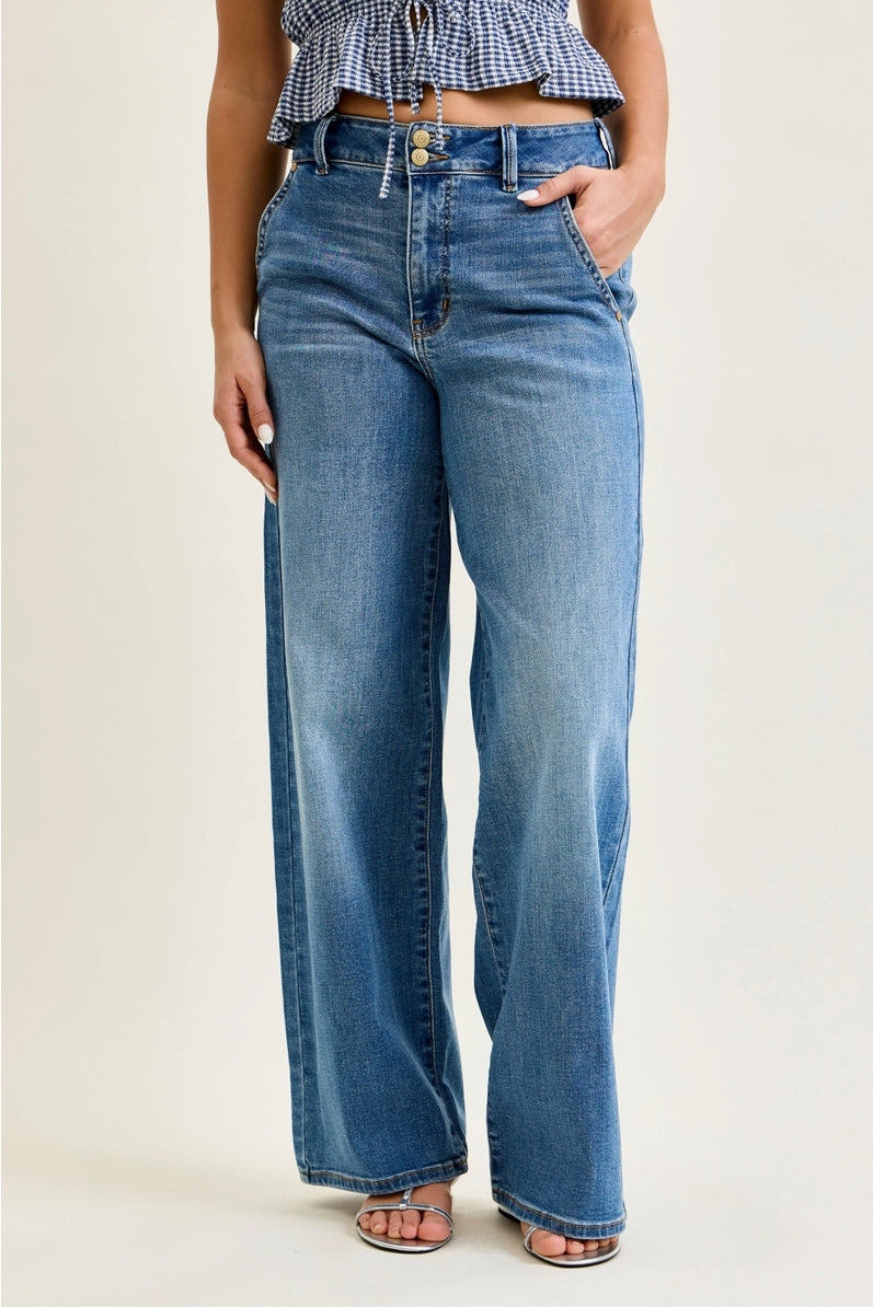 Judy Blue| HW Column Trouser Jeans Long