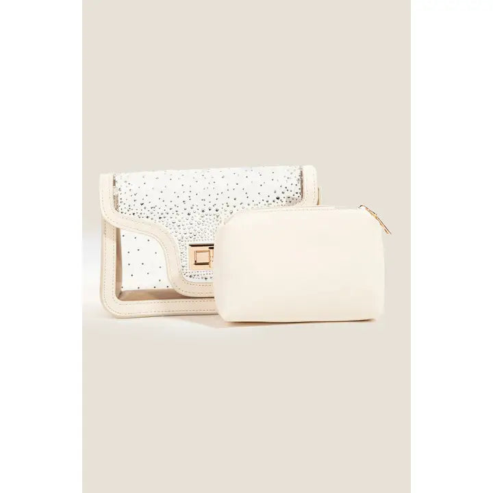 Clear Studded Crossbody Bag