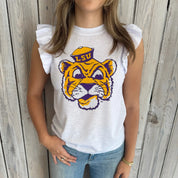 LSU Tiger Flutter Sleeve Top