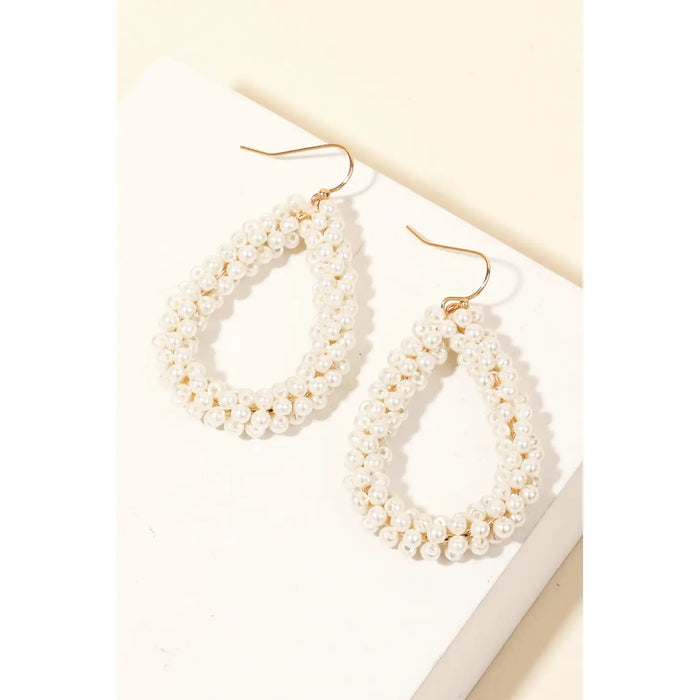 Pearl Cluster Tear Earrings