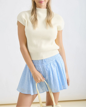 The Cloud Mock Neck Top Cream
