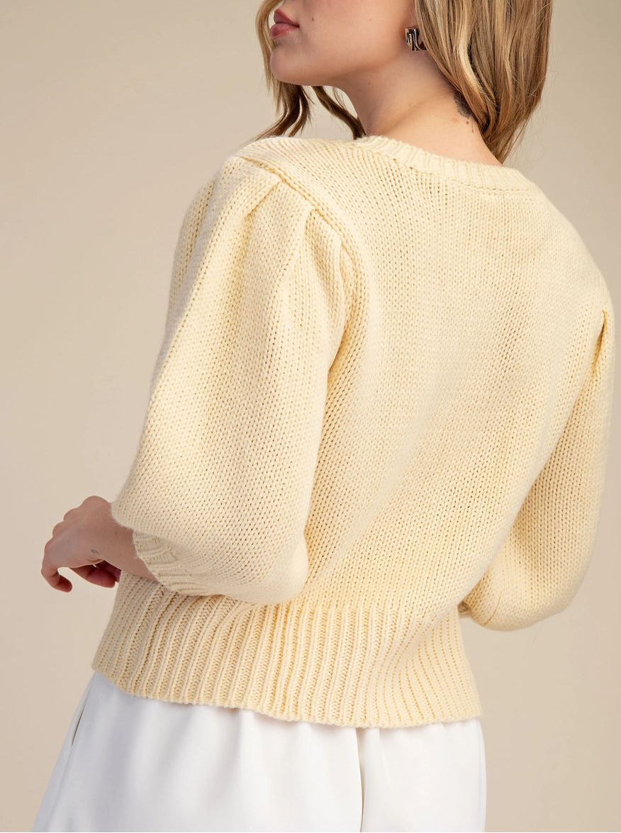 Sweet Bloom Sweater Top Yellow