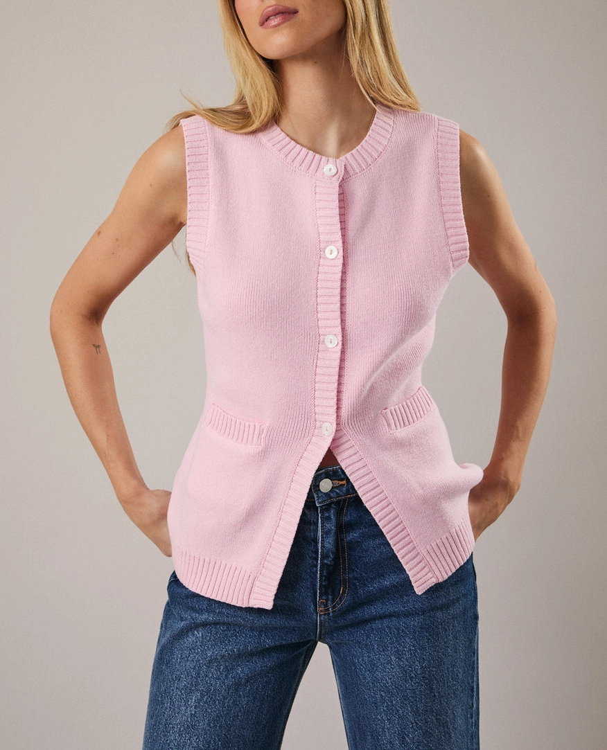 The Ivy Knit Vest Pink