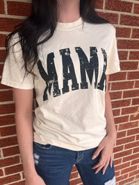 Distressed Mama Arched Graphic Tee