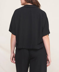 Curvy Elena Linen Cropped Top