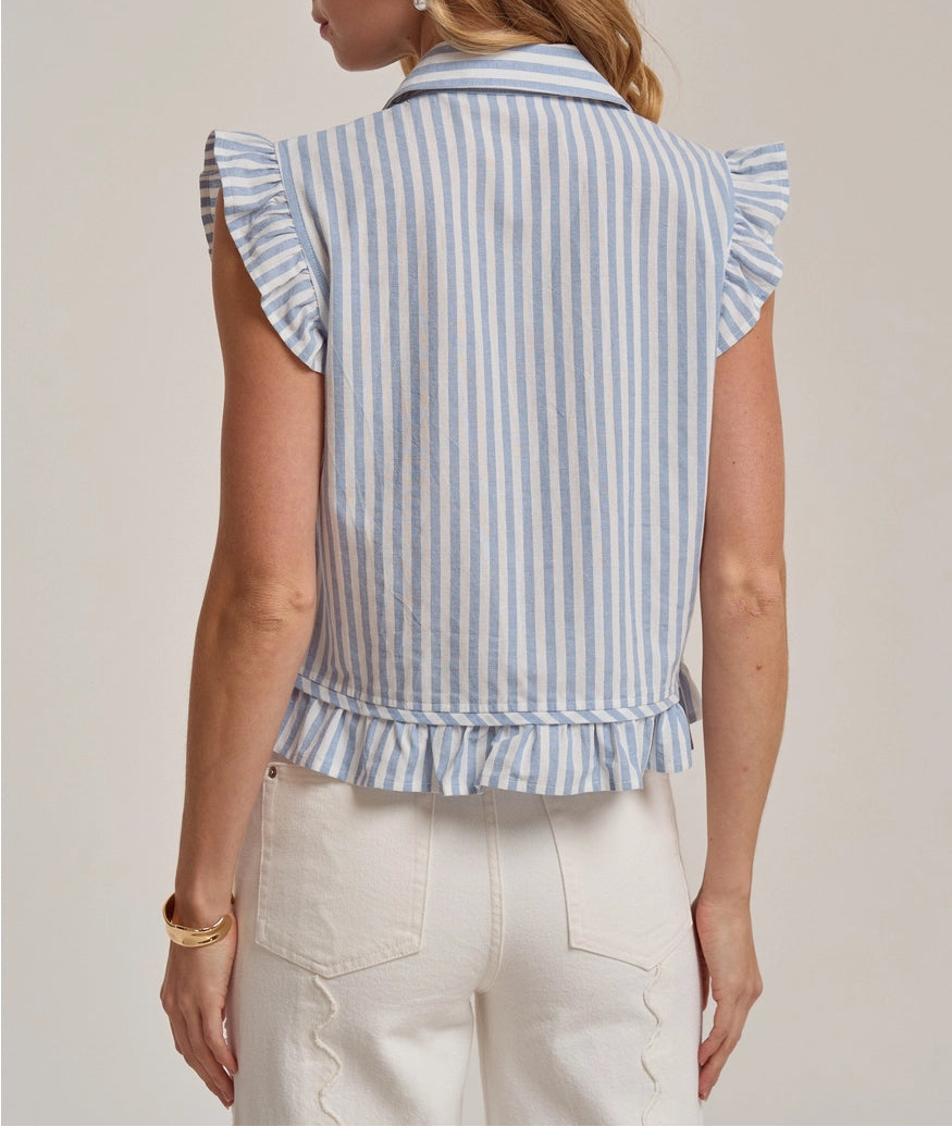 Harbor Stripe Peplum Top