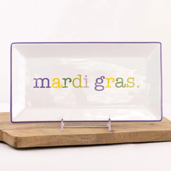 Mardi Gras Rectangle Platter